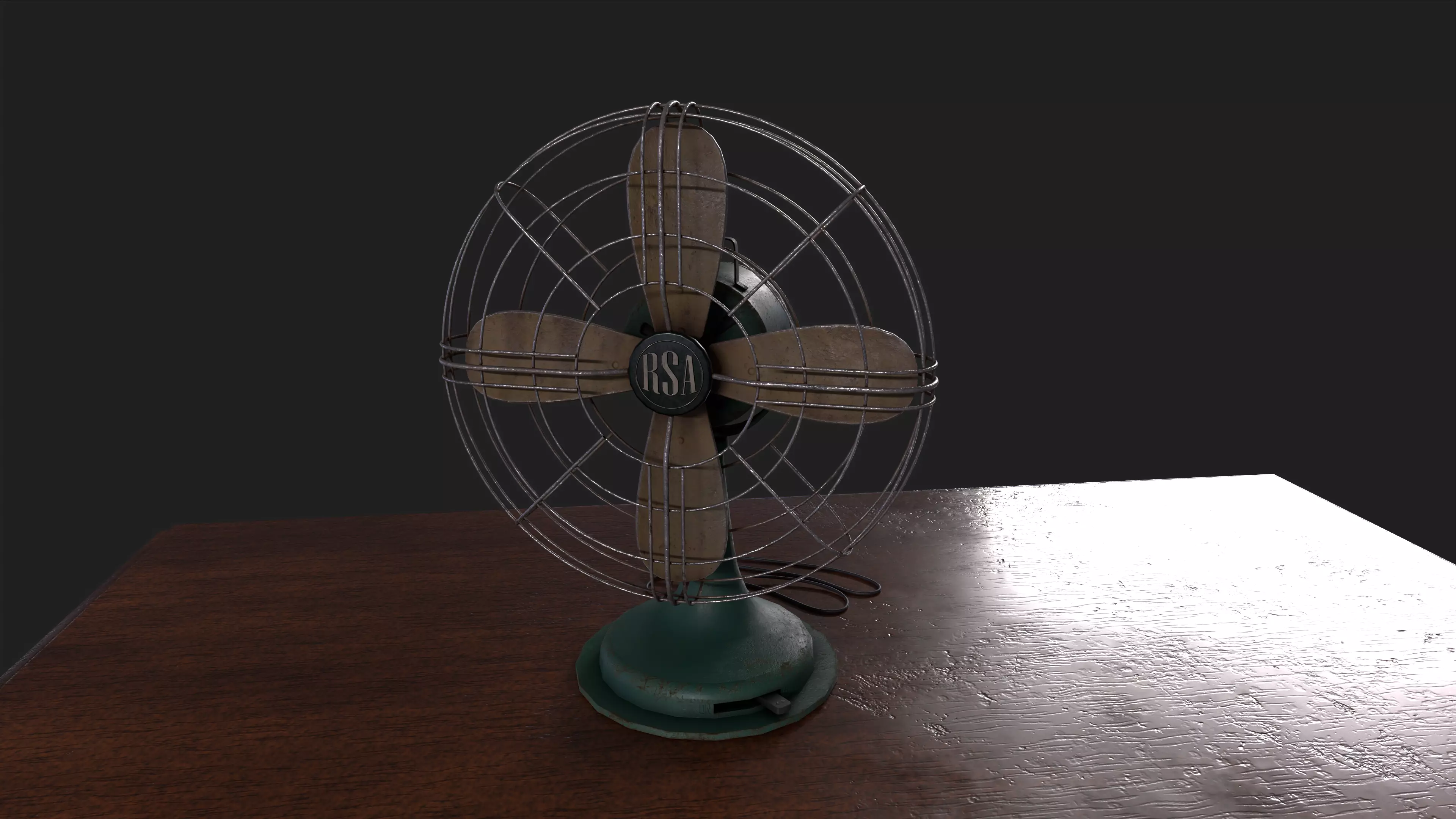 Old Fan Low-poly 3D model_0