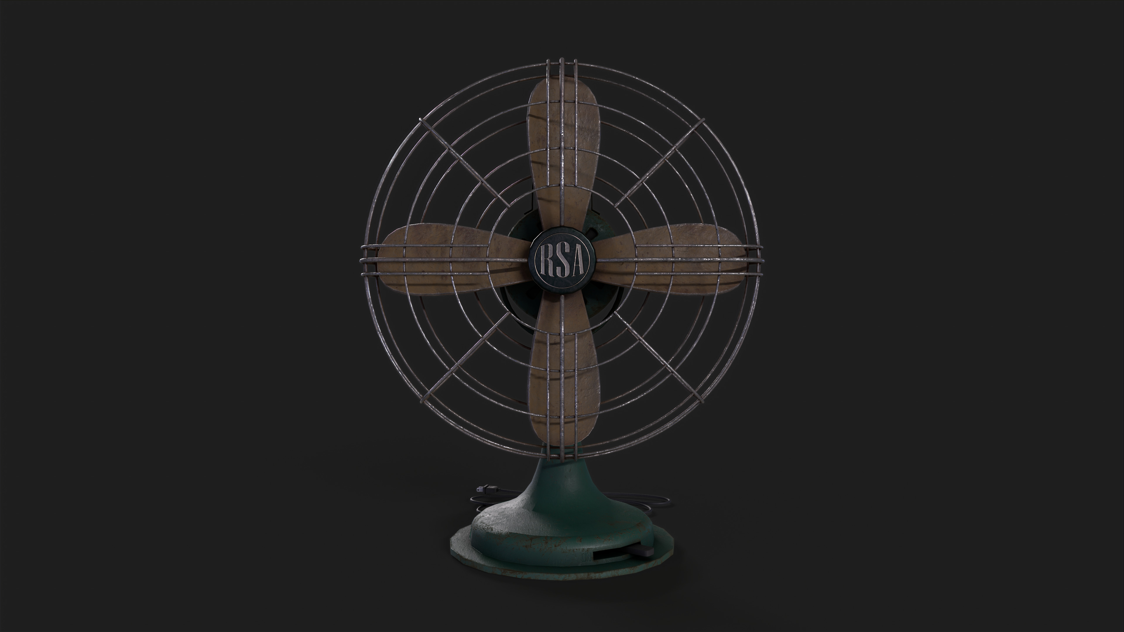 Old Fan Low-poly 3D model_8
