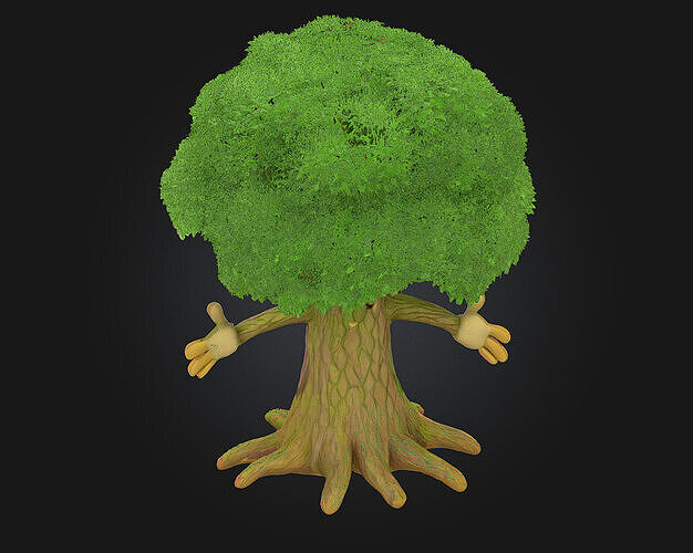 Happy Tree Friend  A Whimsical Woodland Companion 3D model 4