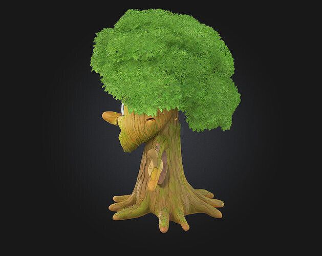 Happy Tree Friend  A Whimsical Woodland Companion 3D model 3
