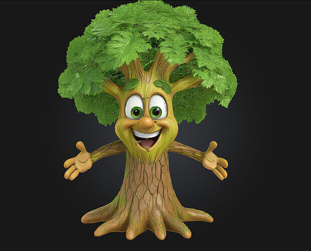 Happy Tree Friend  A Whimsical Woodland Companion 3D model 5