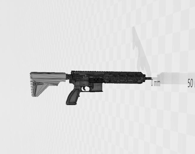 Custom 112 HK46 Modular Assault Rifle for GI JOE Classified 3D print model_1