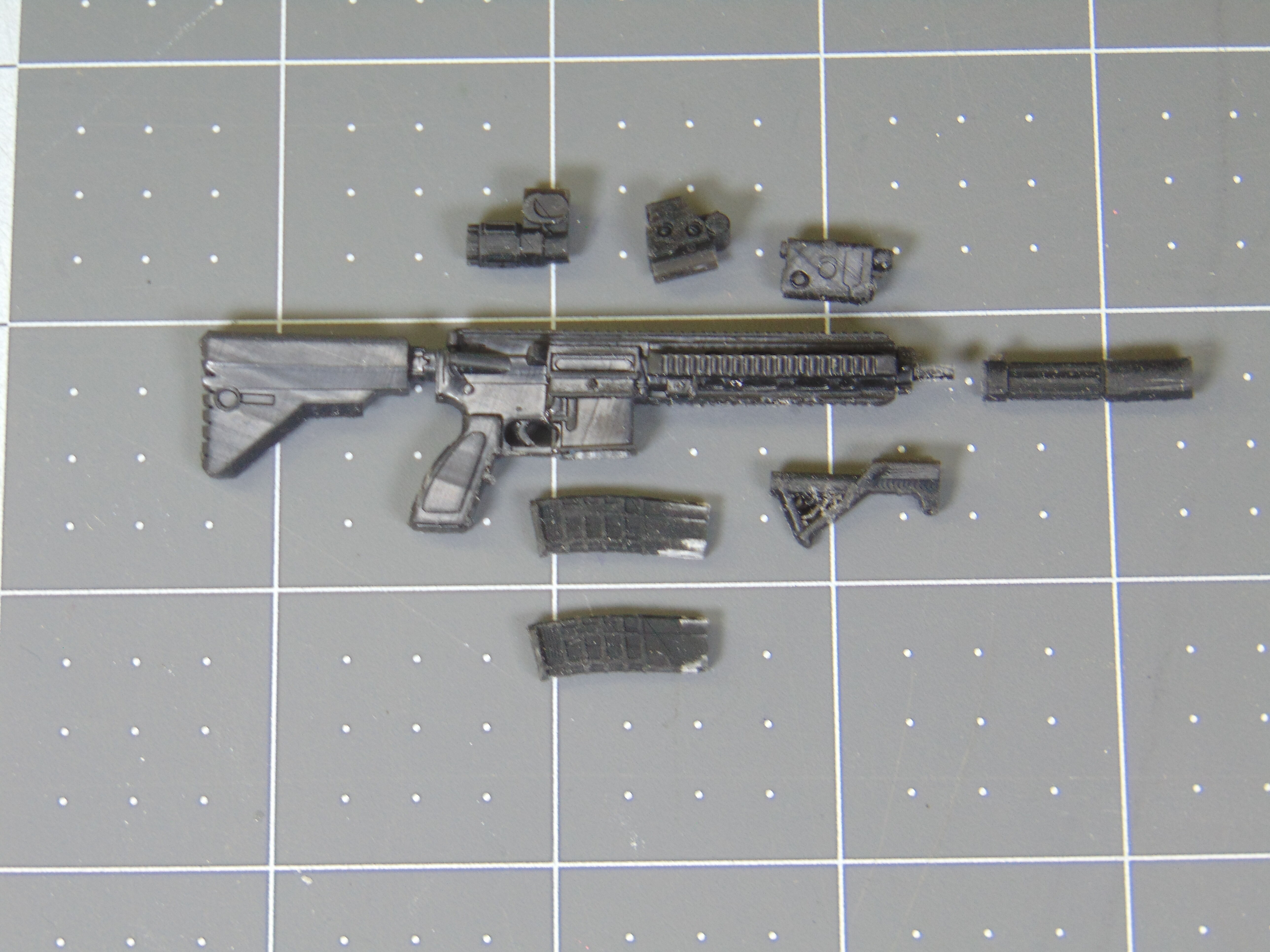 Custom 112 HK46 Modular Assault Rifle for GI JOE Classified 3D print model_21