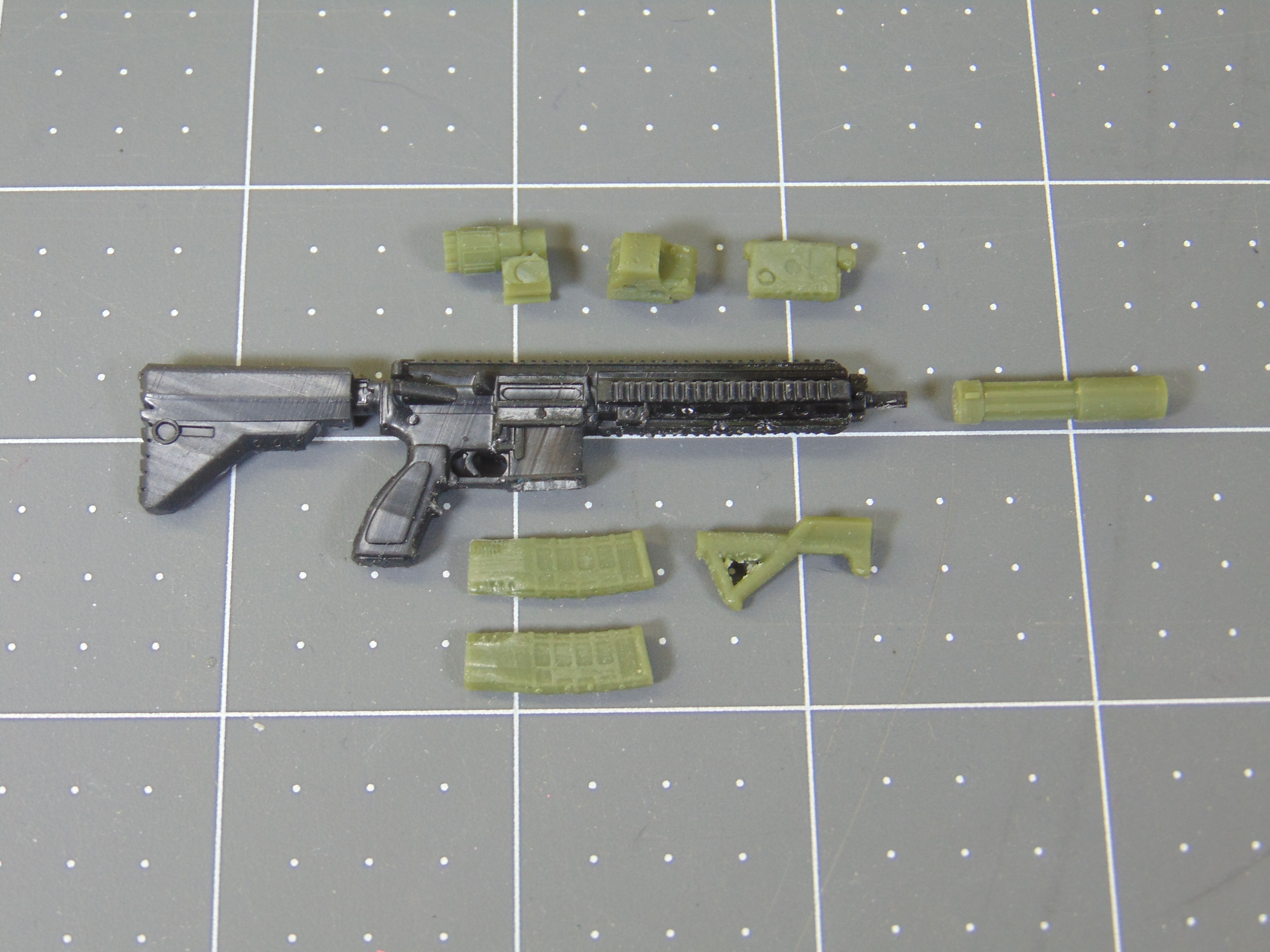 Custom 112 HK46 Modular Assault Rifle for GI JOE Classified 3D print model_20