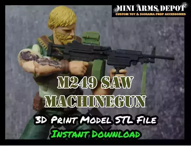 Custom 112 M249 SAW Machinegun for GI JOE Classified