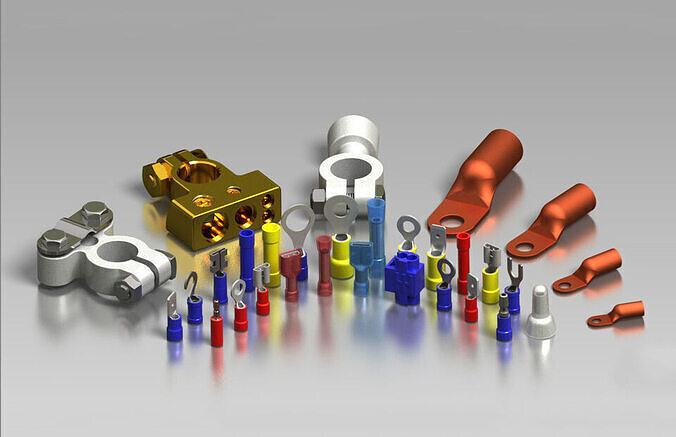 Wire Terminal Connector Collection Low-poly 3D model