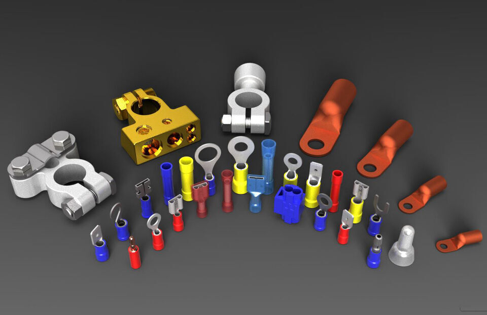 Wire Terminal Connector Collection Low-poly 3D model_1