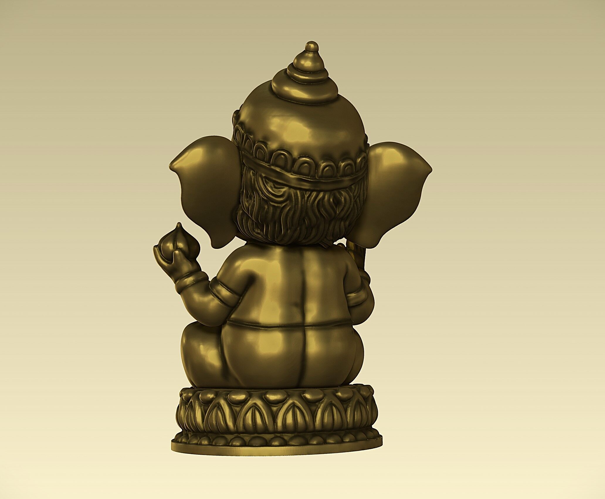 Cute Baby Ganesha statue v2 3D print model_4