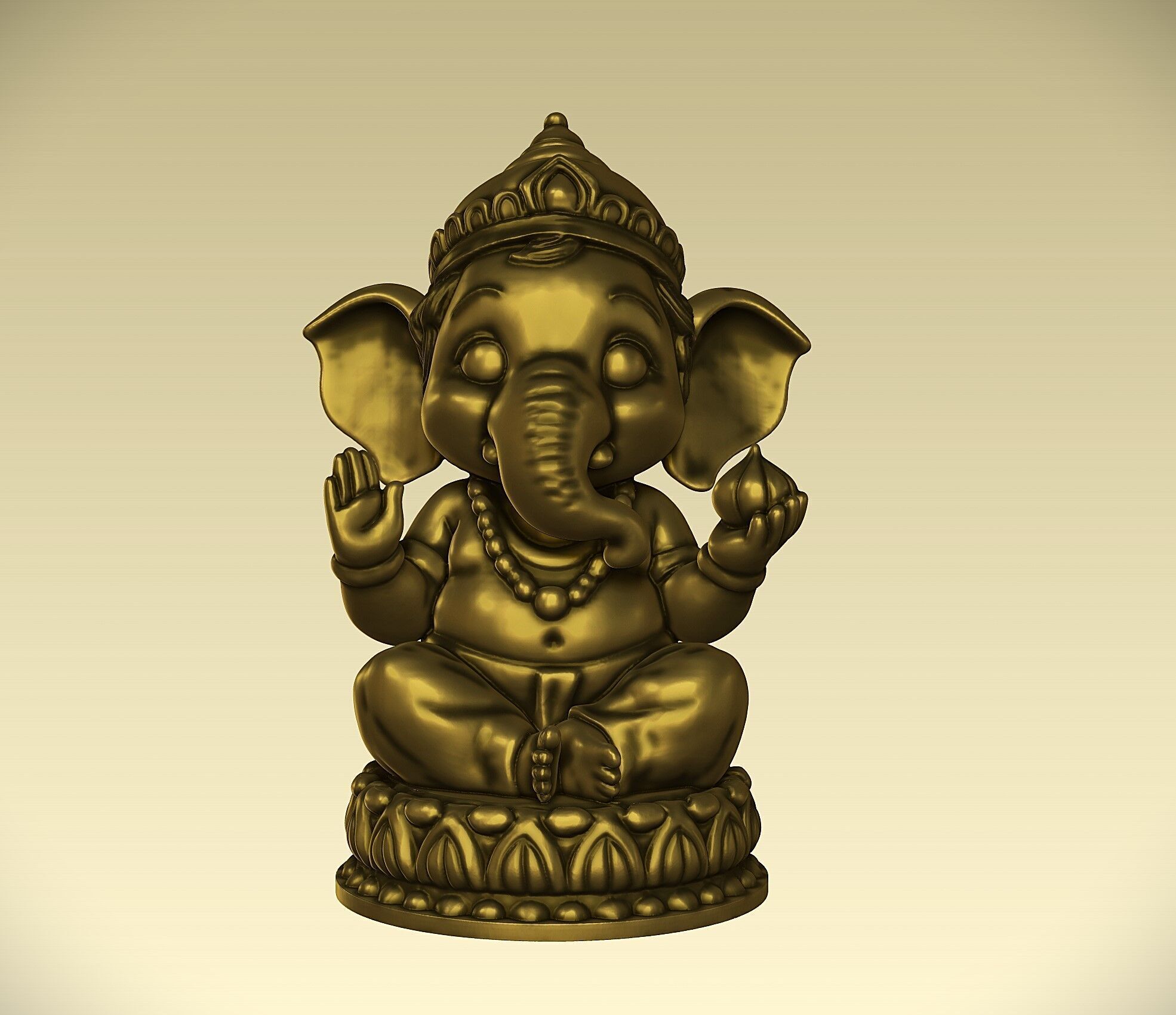 Cute Baby Ganesha statue v2 3D print model_5