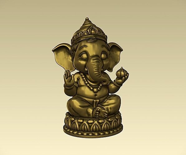 Cute Baby Ganesha statue v2 3D print model