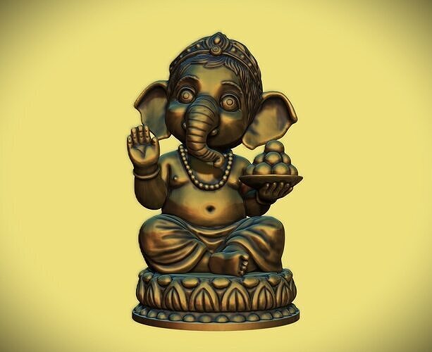 Cute Baby Ganesha statue 3D print model
