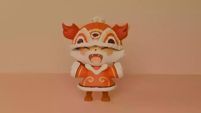 Knitted long-tailed fire fox