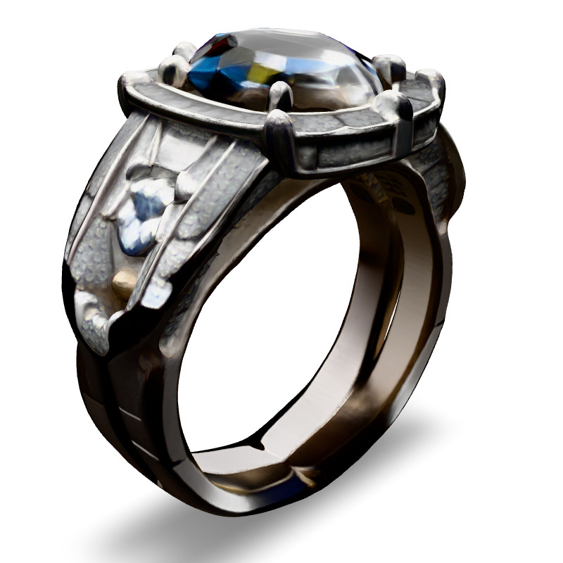 Diamond Ring Platinum High Detail Model Low-poly 3D model_2