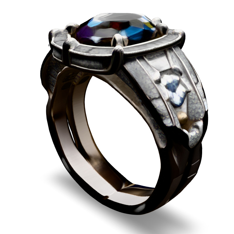 Diamond Ring Platinum High Detail Model Low-poly 3D model_5