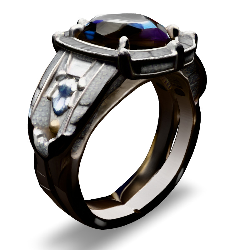 Diamond Ring Platinum High Detail Model Low-poly 3D model_4