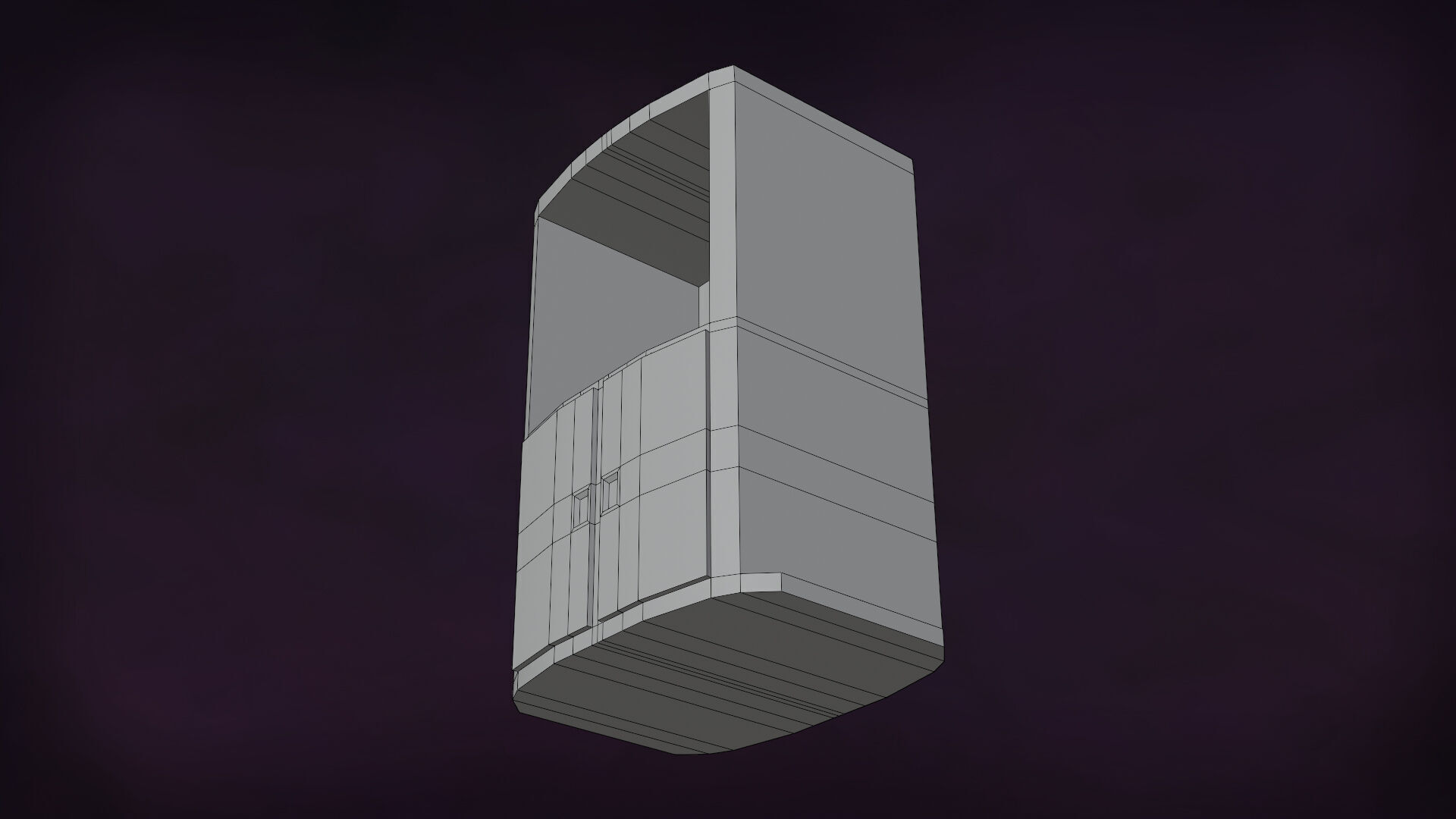 Deco BookShelfs Wood Style Scape Lignum Lot 2 Group N2- Low 3D model_23