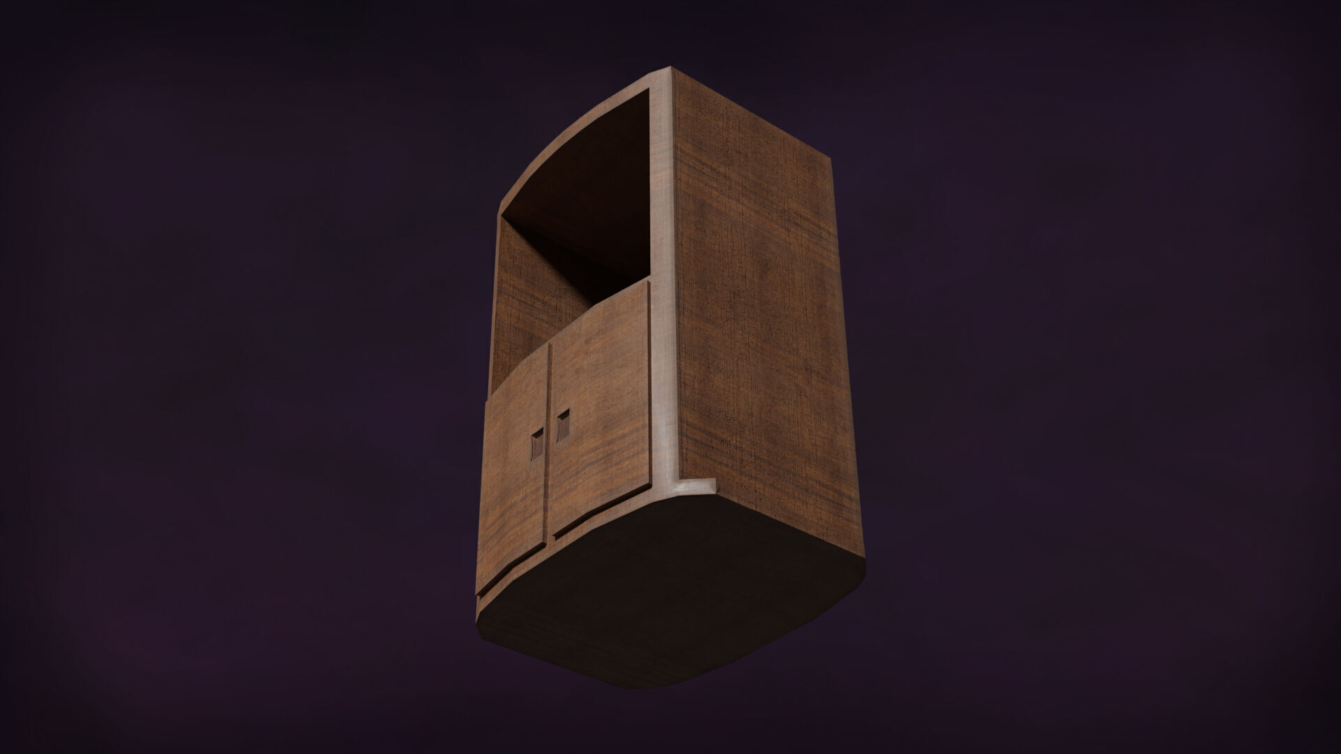 Deco BookShelfs Wood Style Scape Lignum Lot 2 Group N2- Low 3D model_2