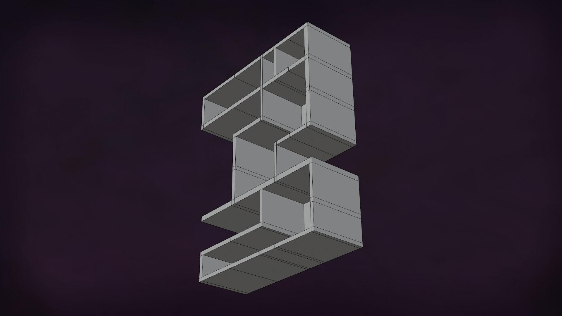 Deco BookShelfs Wood Style Scape Lignum Lot 2 Group N2- Low 3D model_25