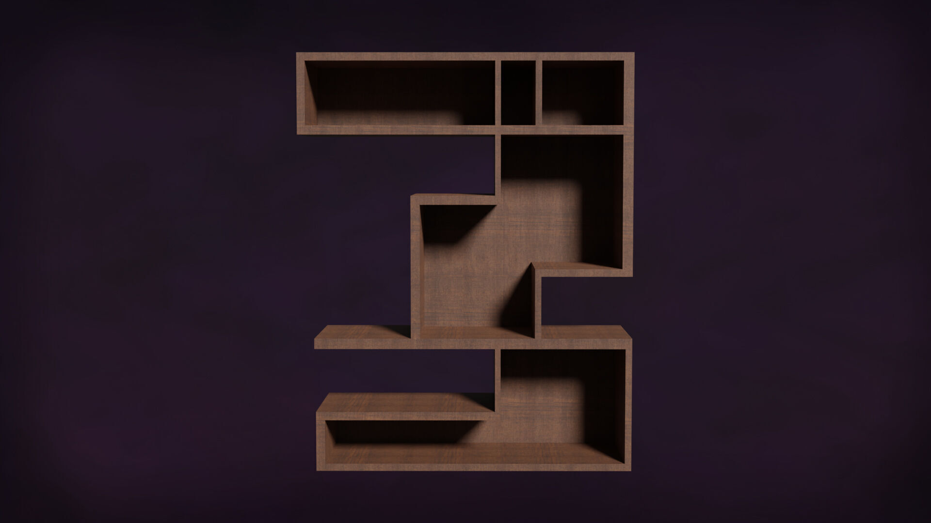 Deco BookShelfs Wood Style Scape Lignum Lot 2 Group N2- Low 3D model_7