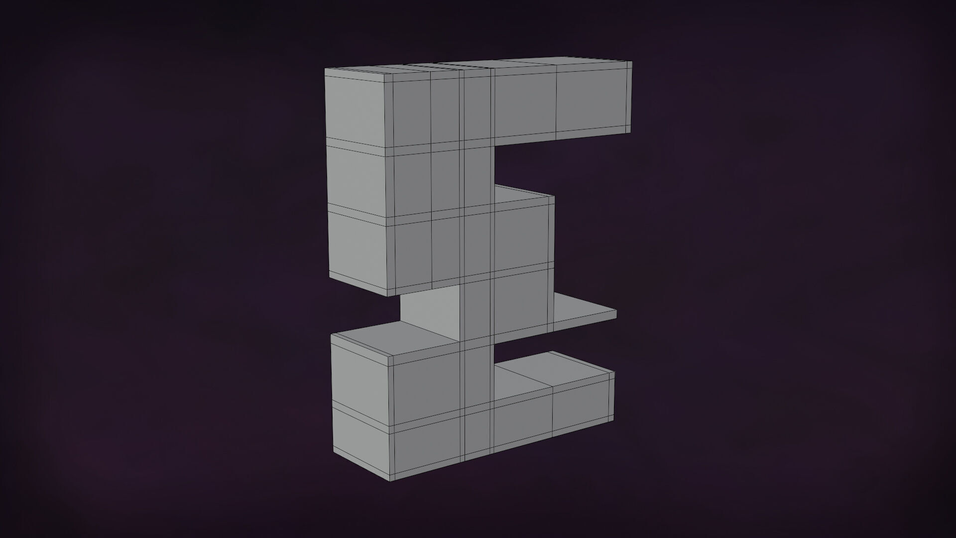 Deco BookShelfs Wood Style Scape Lignum Lot 2 Group N2- Low 3D model_16