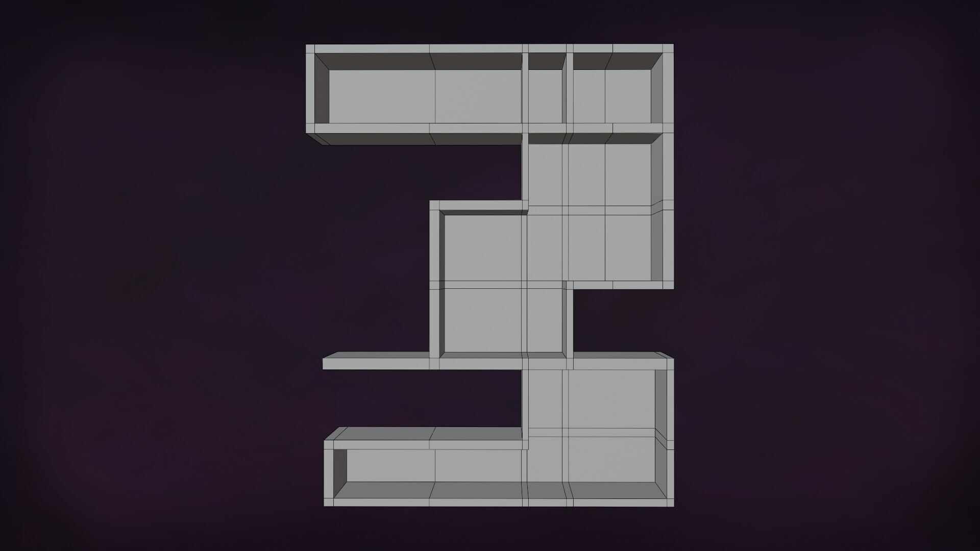 Deco BookShelfs Wood Style Scape Lignum Lot 2 Group N2- Low 3D model_19