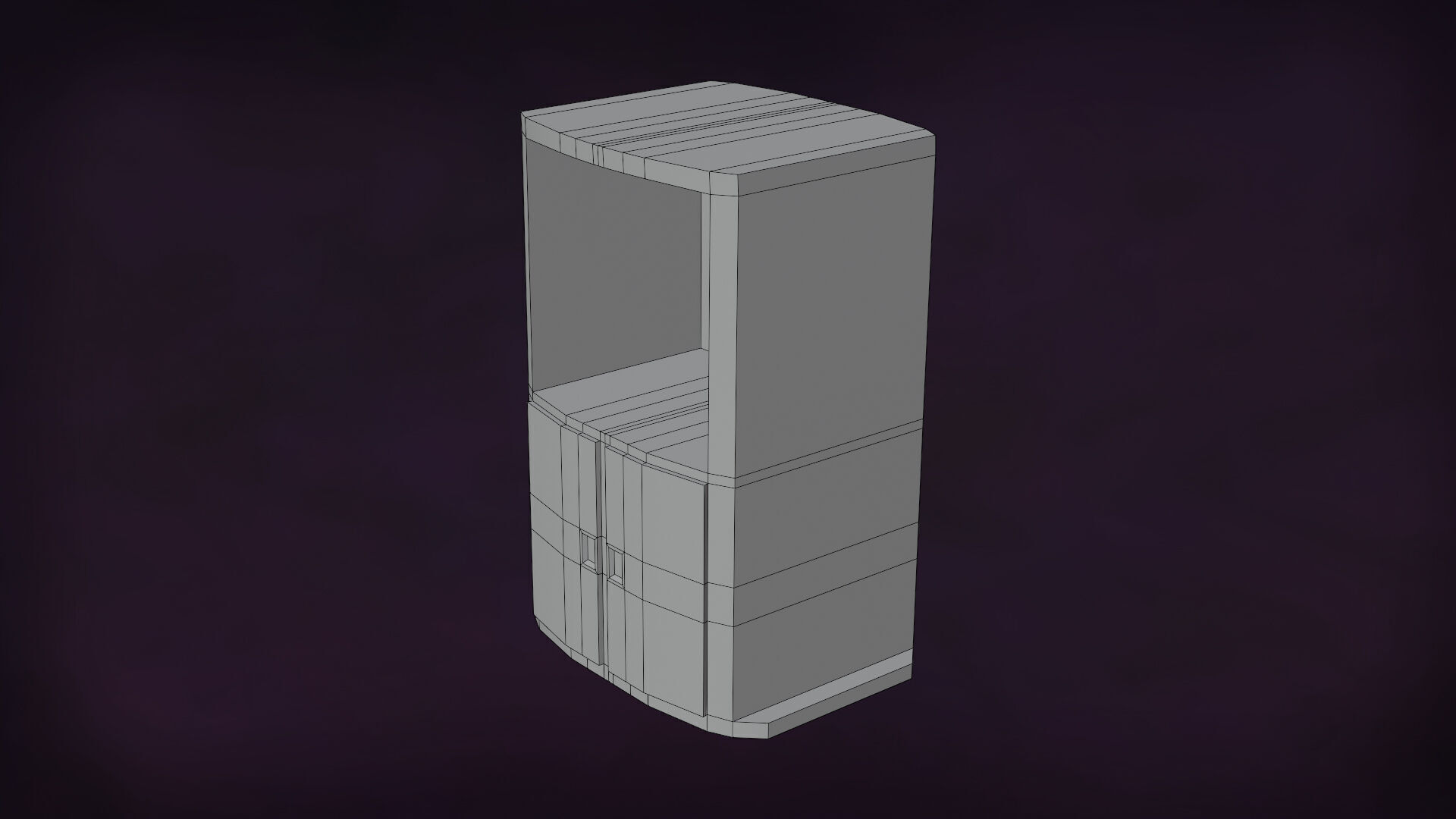 Deco BookShelfs Wood Style Scape Lignum Lot 2 Group N2- Low 3D model_20