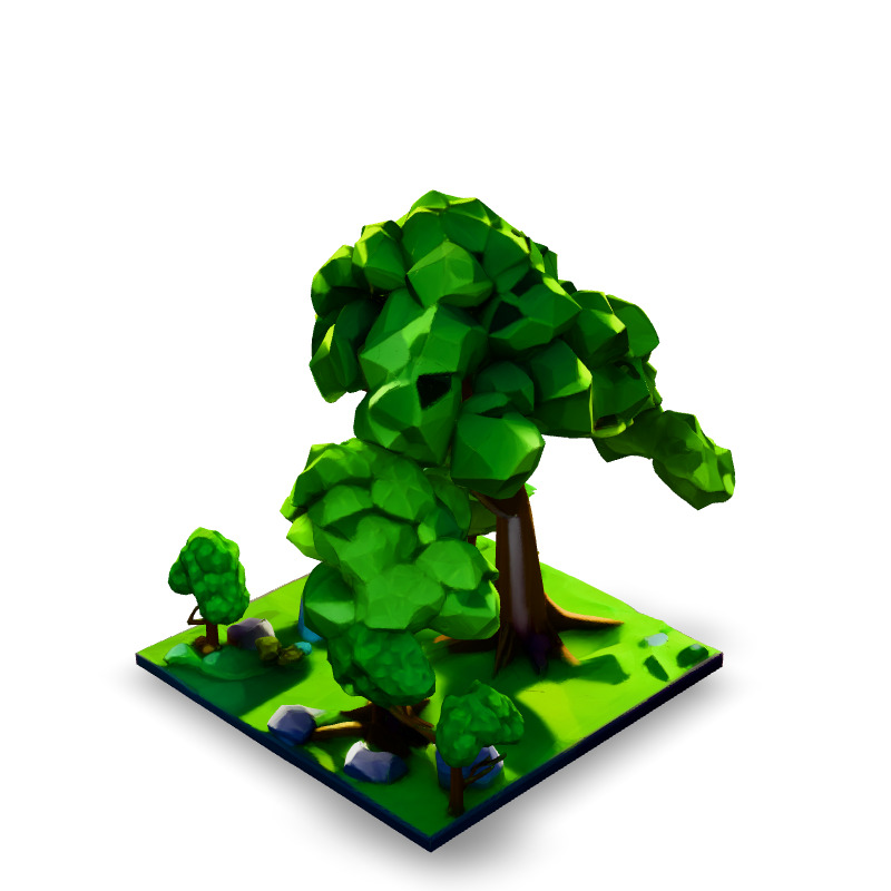 Low Poly Forest Scene Game Asset Low-poly 3D model_4