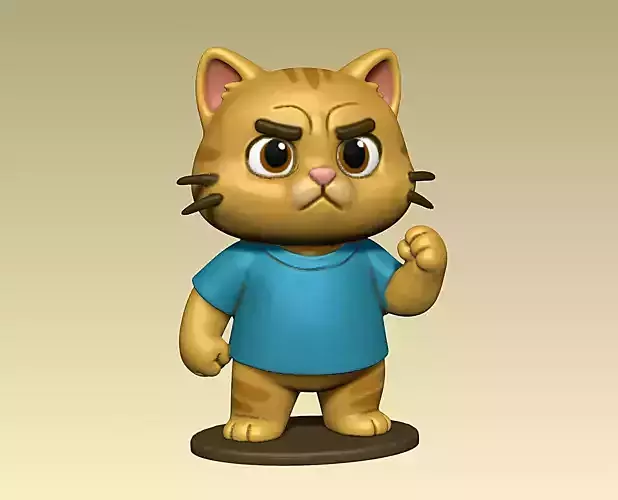 Cute angry kitten figurine toy