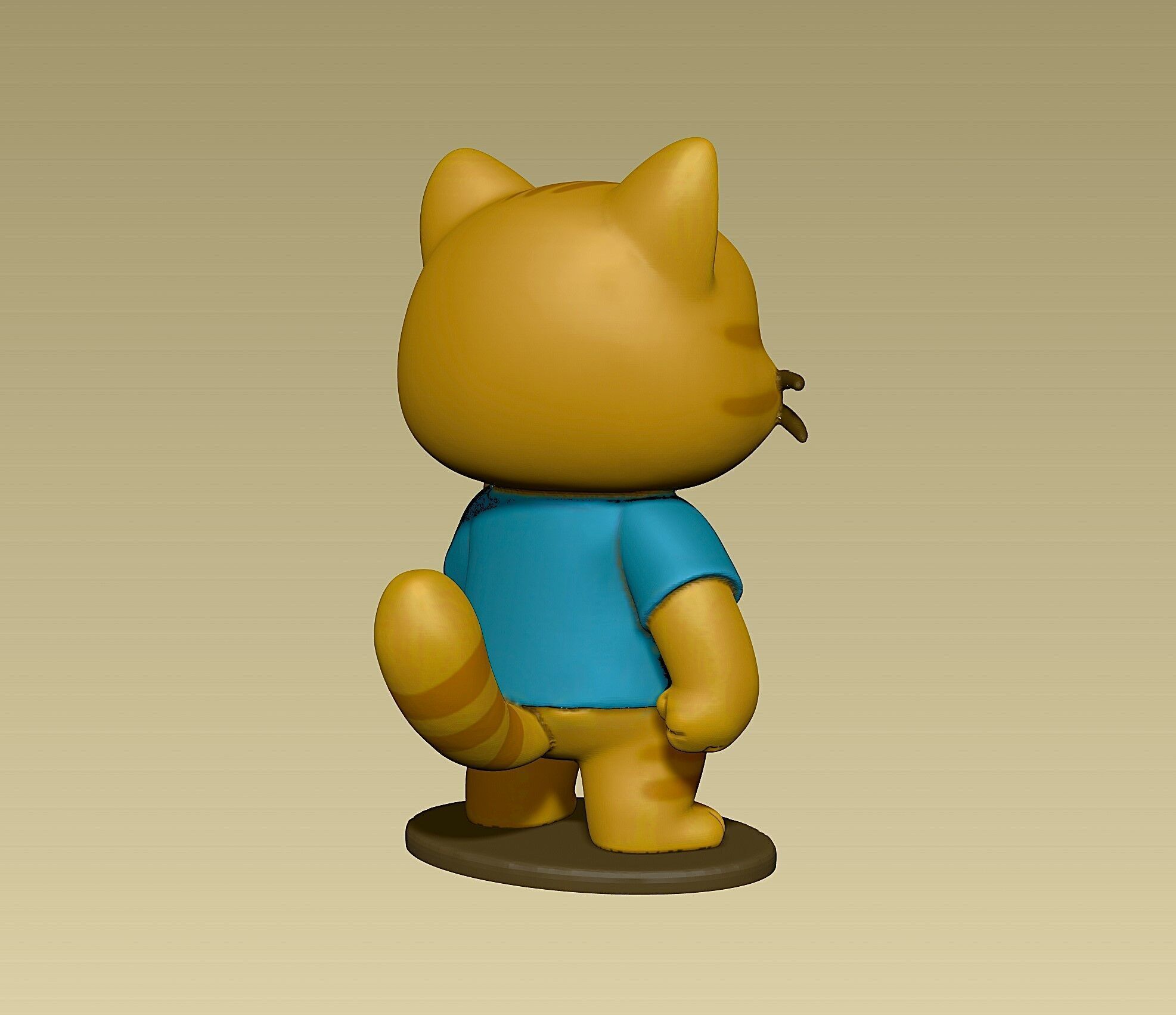 Cute angry kitten figurine toy 3D print model_4