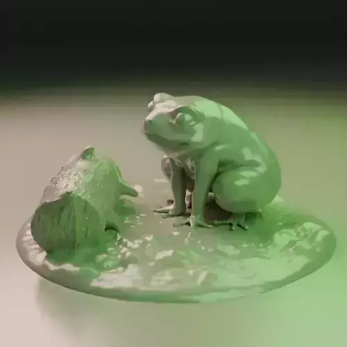 Frog diorama 3D print model
