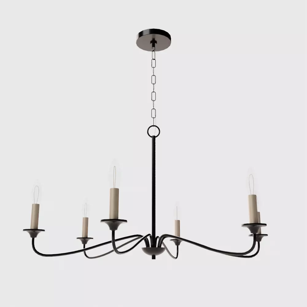 Quinn Wide Light Chandelier 3D model_0