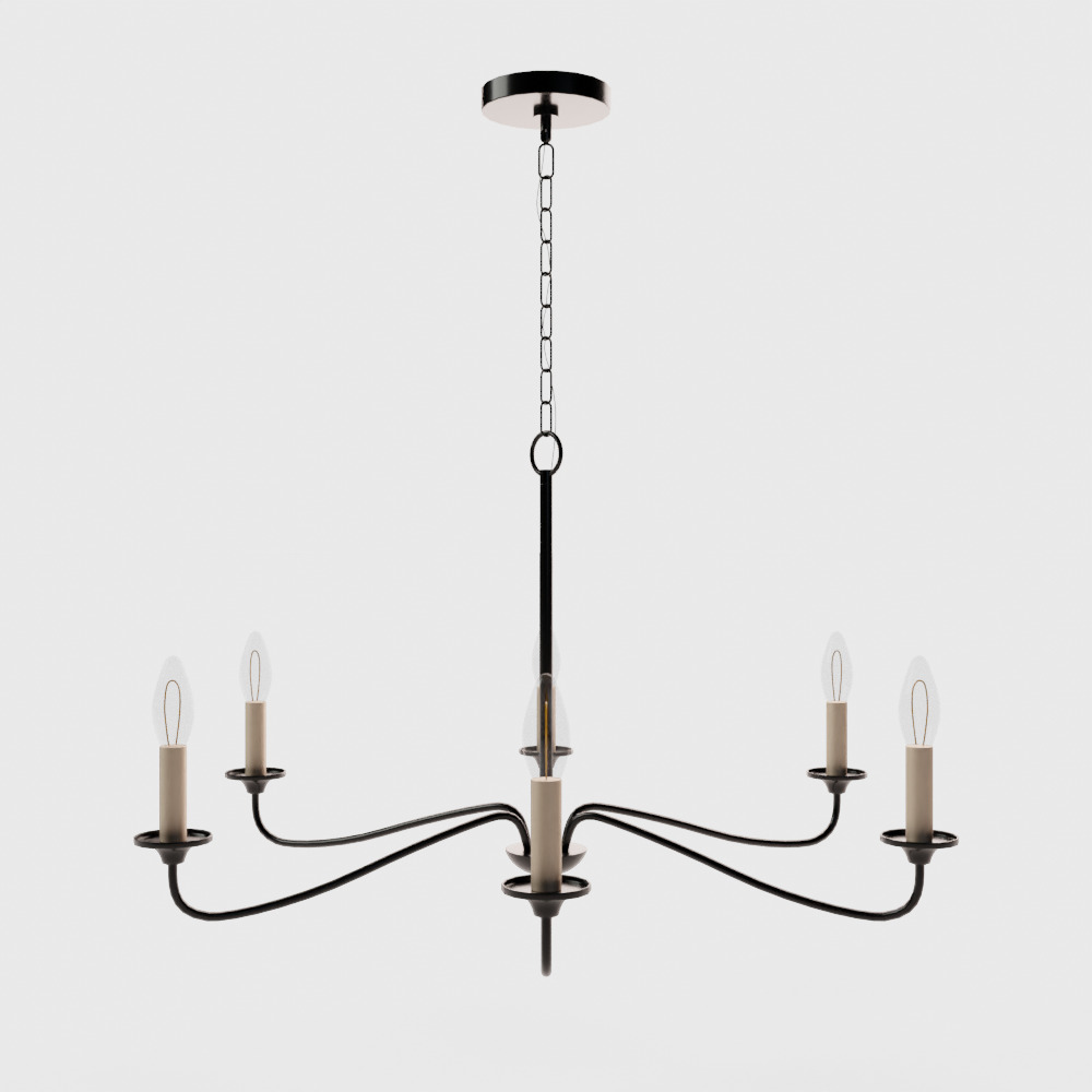 Quinn Wide Light Chandelier 3D model_6