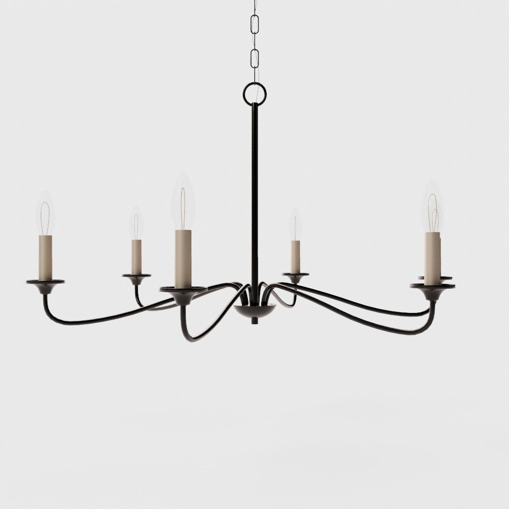 Quinn Wide Light Chandelier 3D model_2