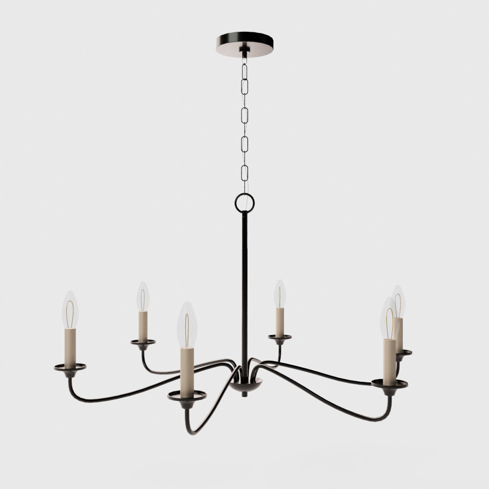 Quinn Wide Light Chandelier 3D model_3