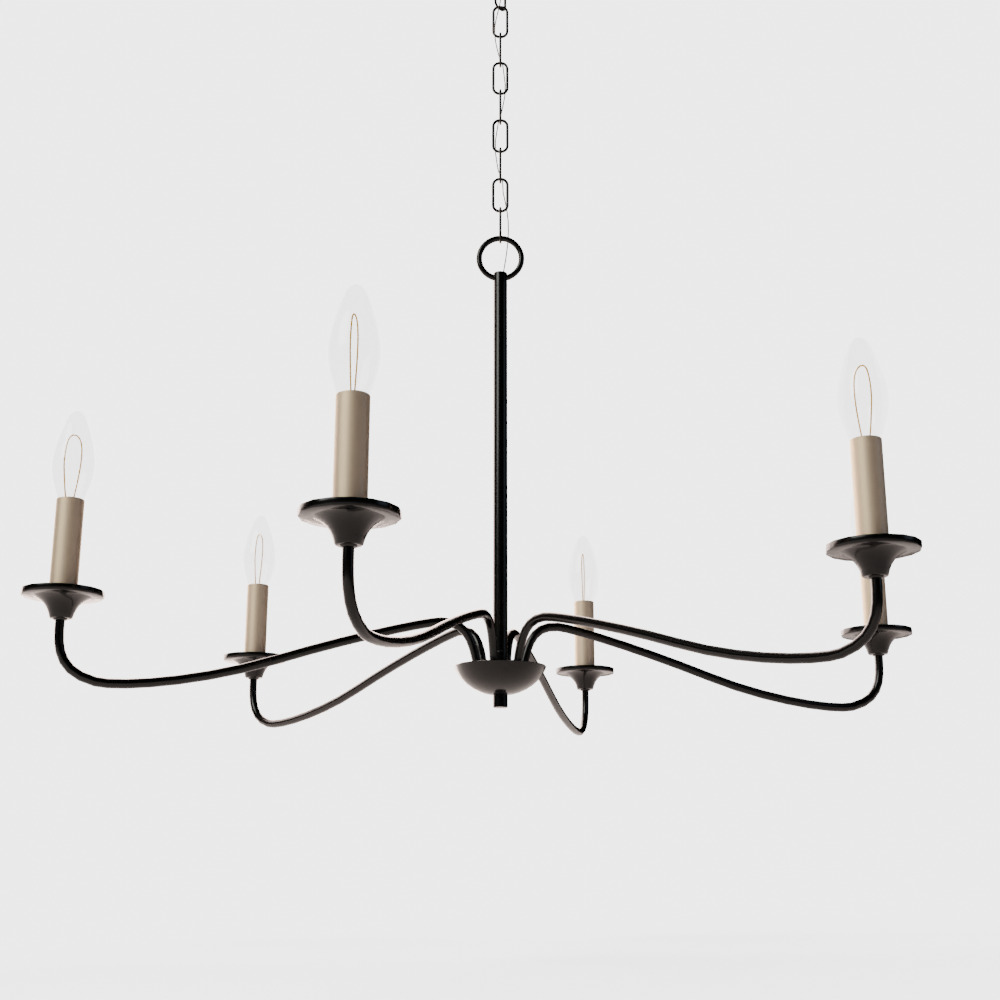 Quinn Wide Light Chandelier 3D model_1