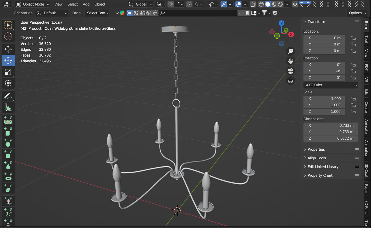 Quinn Wide Light Chandelier 3D model_12