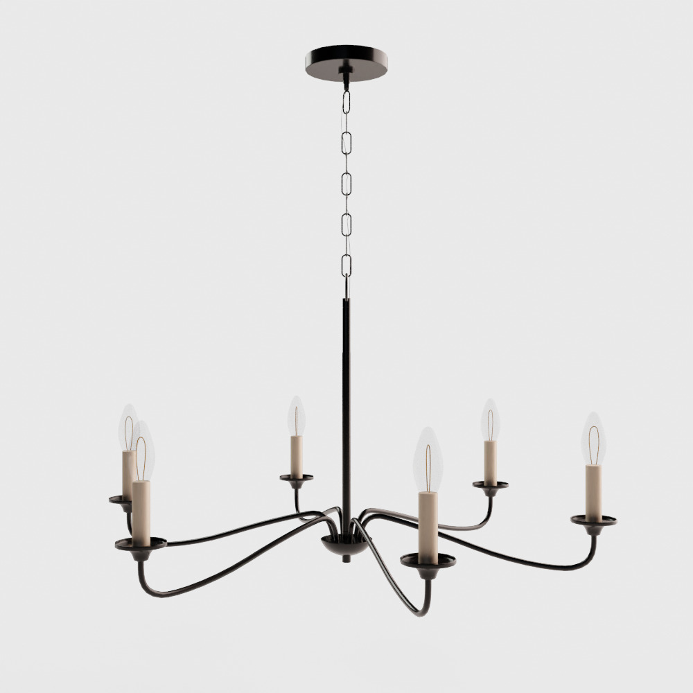 Quinn Wide Light Chandelier 3D model_7