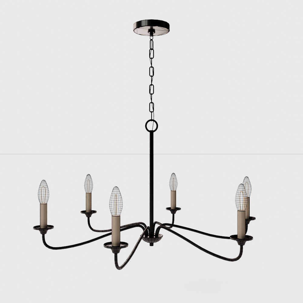 Quinn Wide Light Chandelier 3D model_4