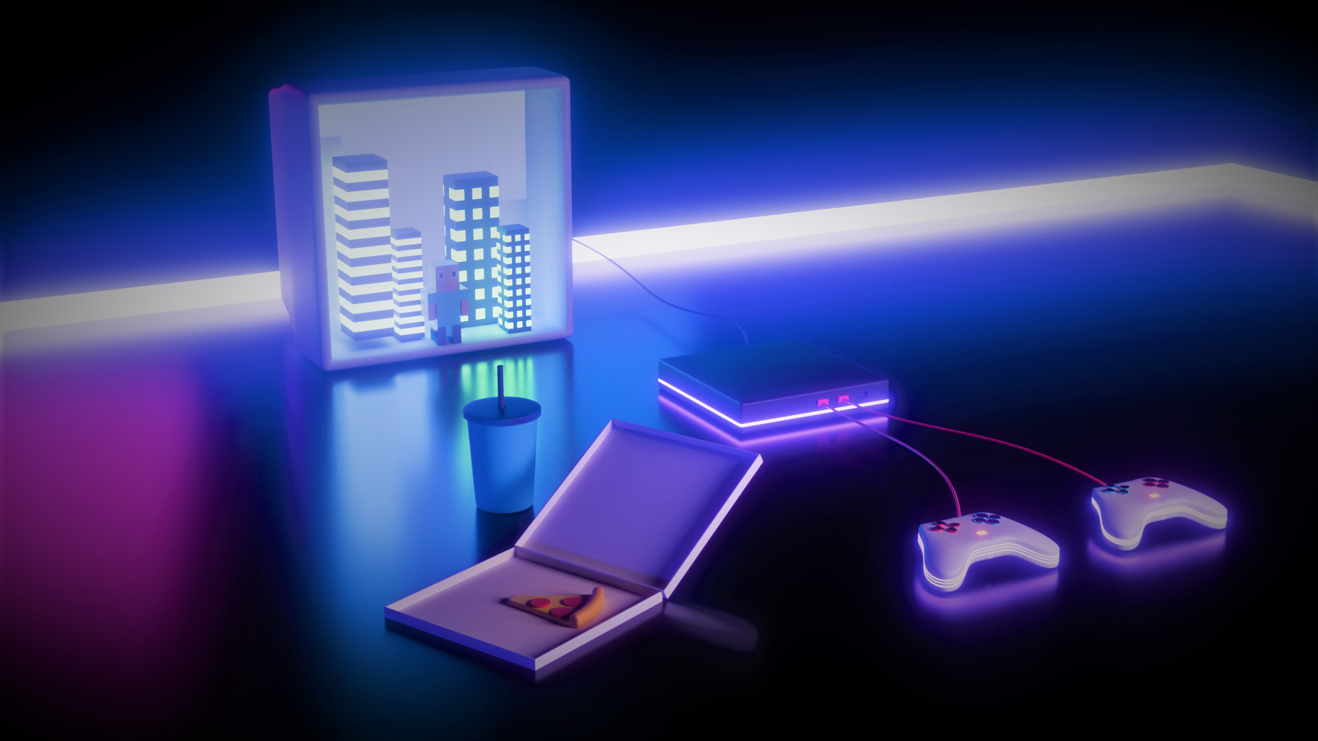 Low poly GAME BOX 3D model_1