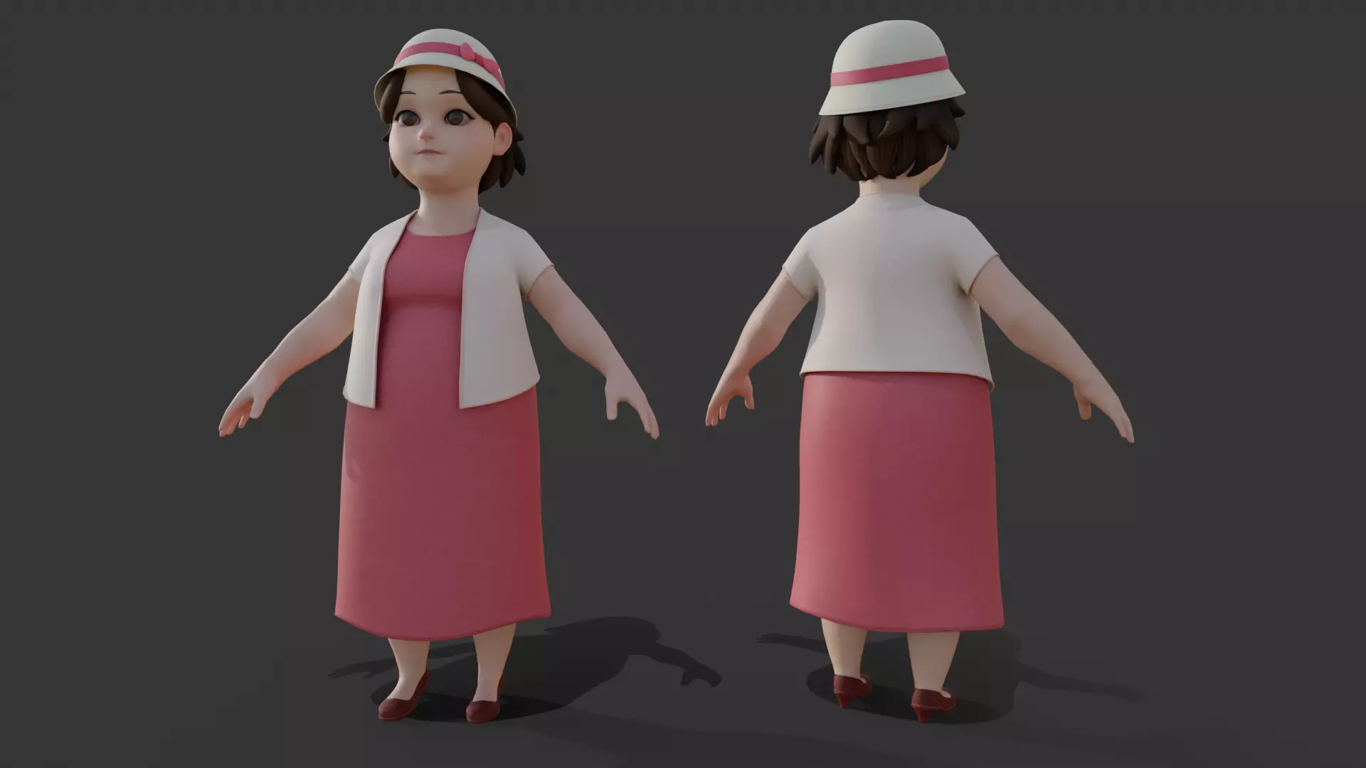 cartoon woman 3D model