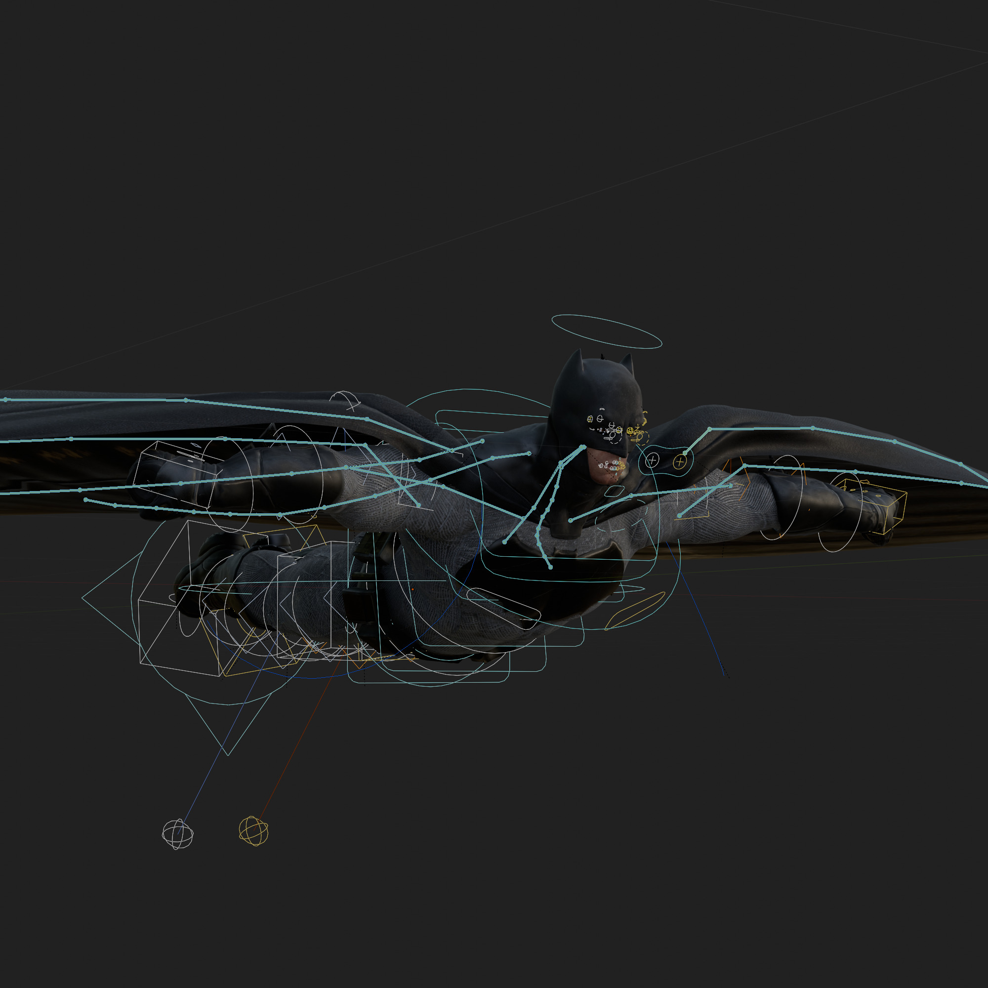 Batman 3D Model Zack Snyder Fully Rigged Cape Blender FBX OBJ Low-poly 3D model_5