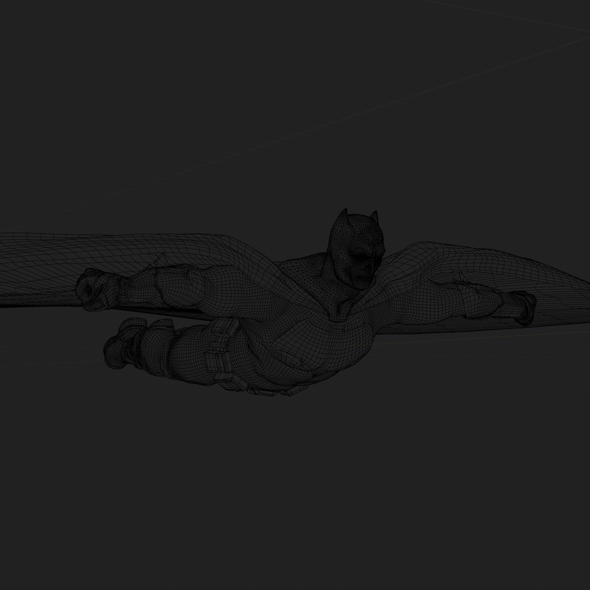 Batman 3D Model Zack Snyder Fully Rigged Cape Blender FBX OBJ Low-poly 3D model_14
