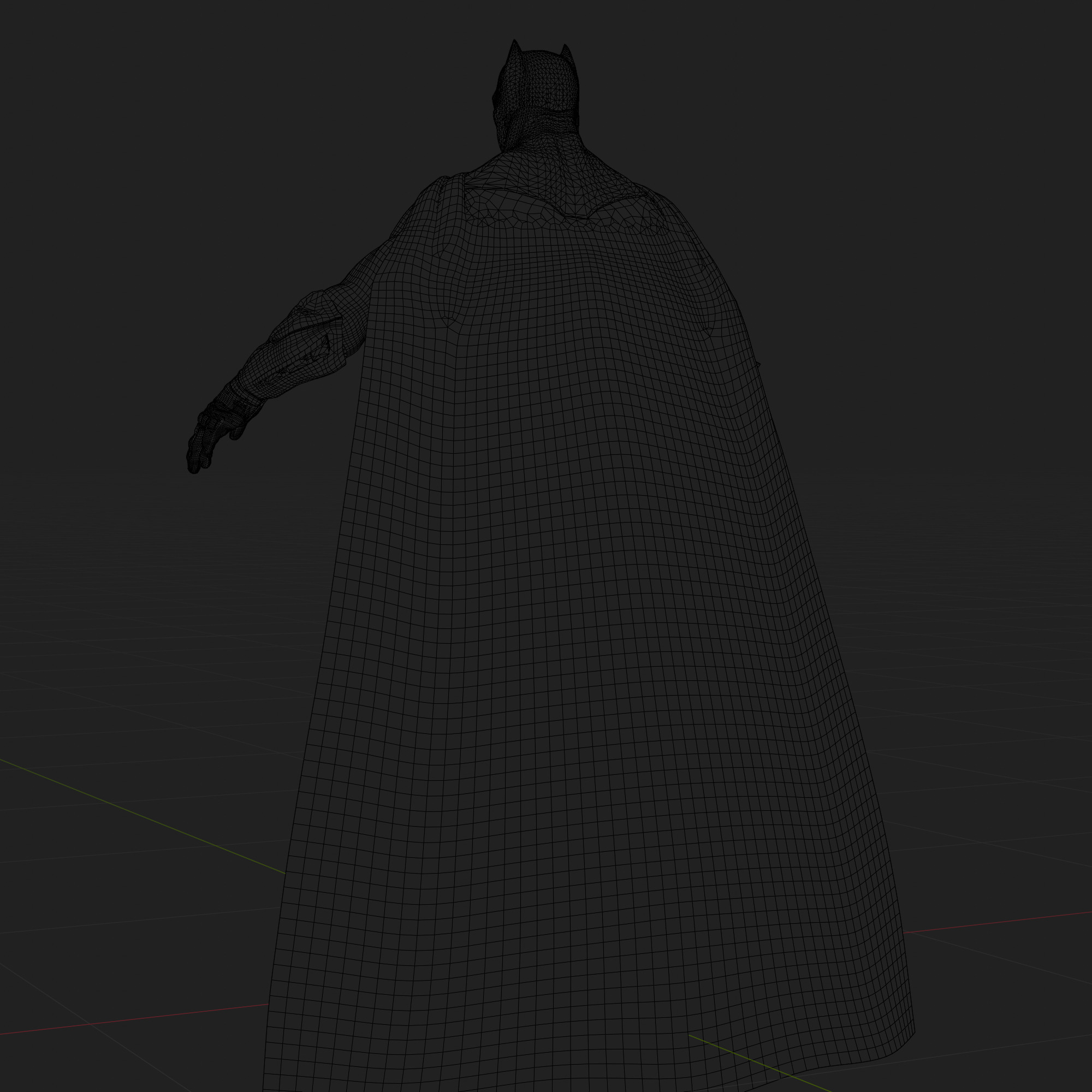 Batman 3D Model Zack Snyder Fully Rigged Cape Blender FBX OBJ Low-poly 3D model_10