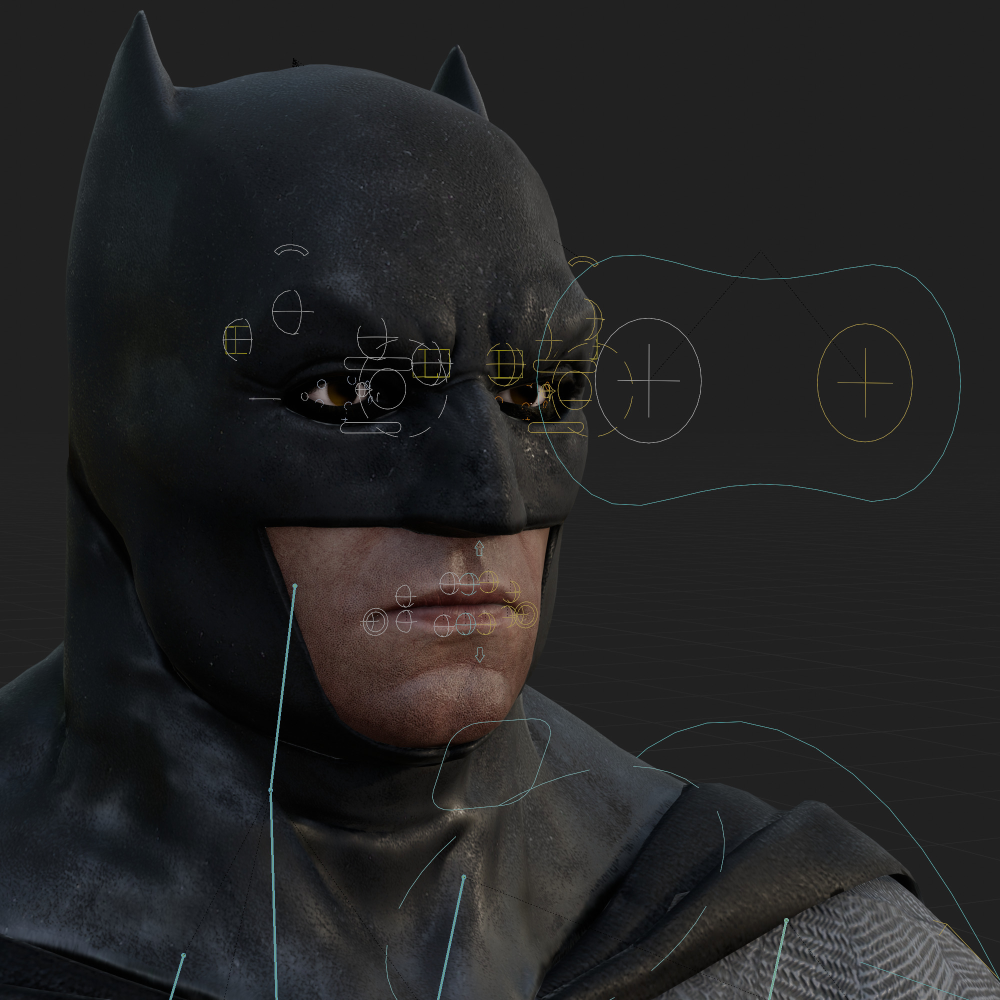 Batman 3D Model Zack Snyder Fully Rigged Cape Blender FBX OBJ Low-poly 3D model_2