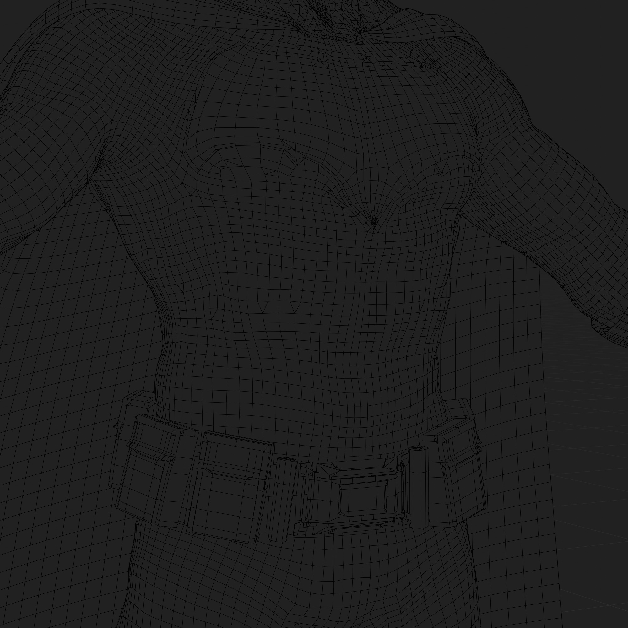 Batman 3D Model Zack Snyder Fully Rigged Cape Blender FBX OBJ Low-poly 3D model_12