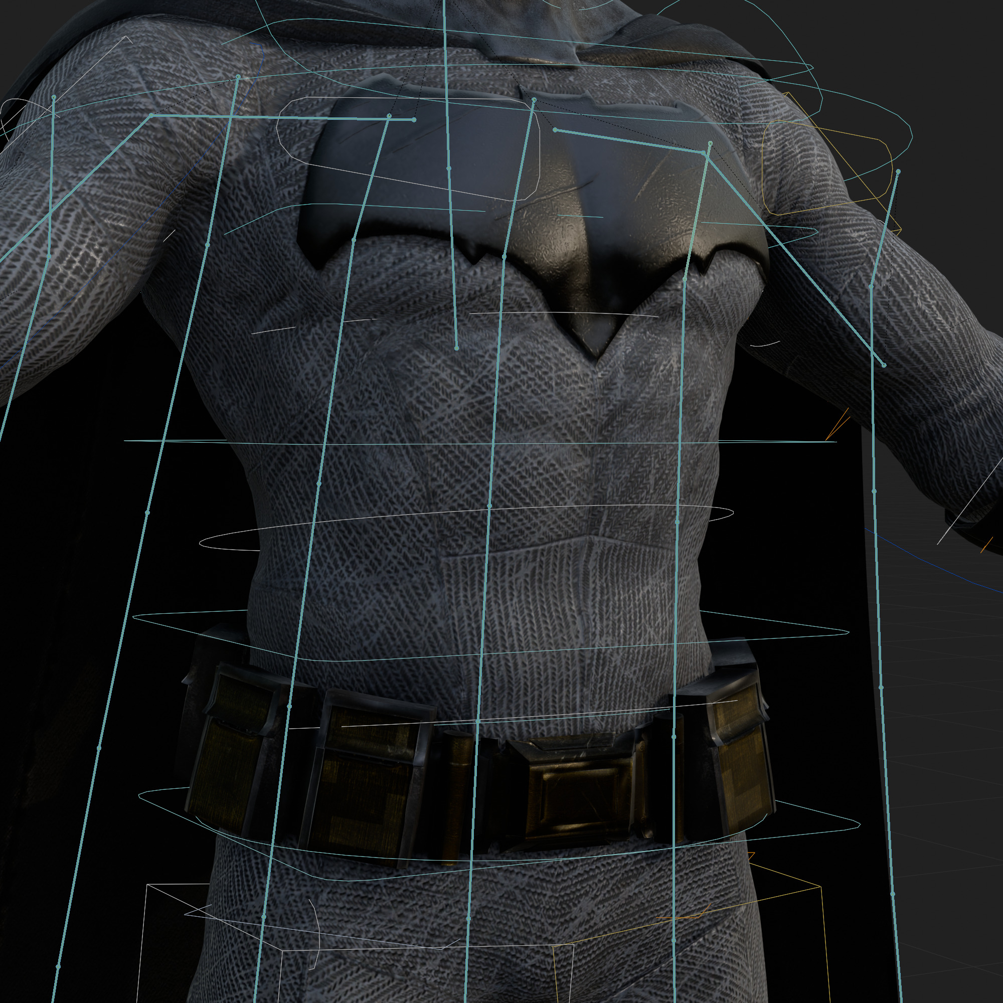Batman 3D Model Zack Snyder Fully Rigged Cape Blender FBX OBJ Low-poly 3D model_3