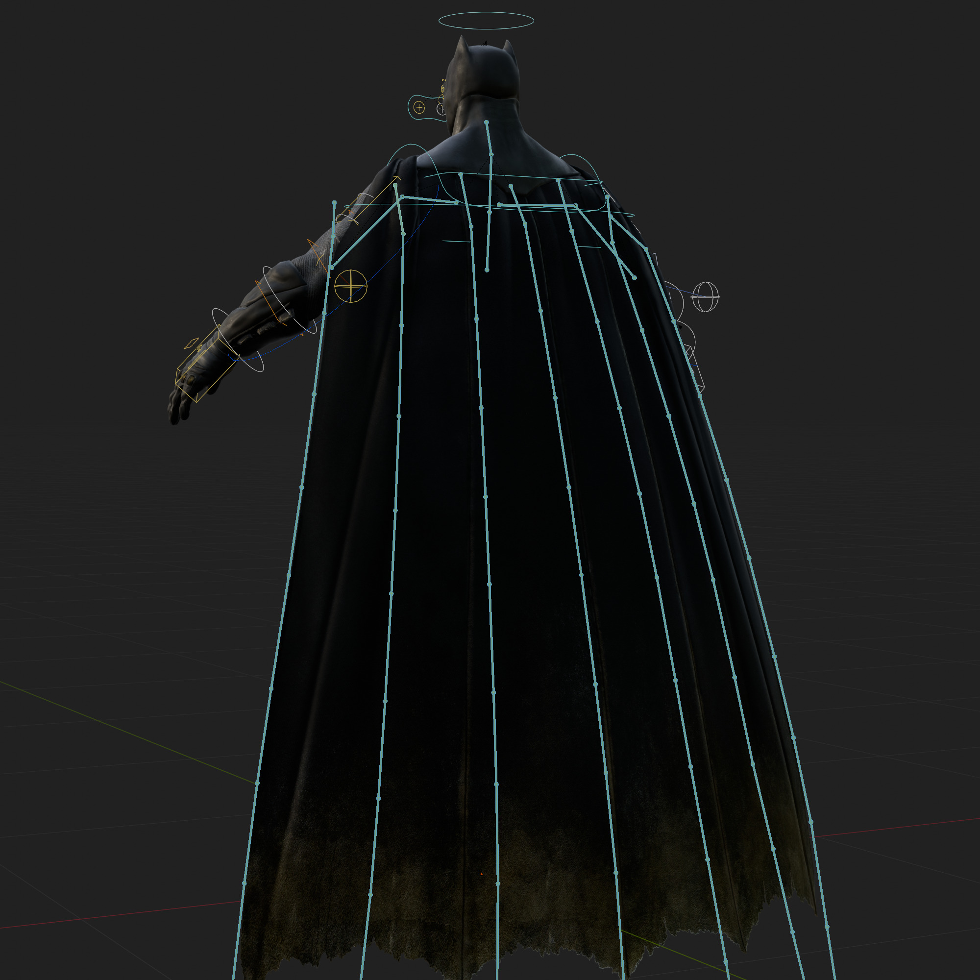 Batman 3D Model Zack Snyder Fully Rigged Cape Blender FBX OBJ Low-poly 3D model_1