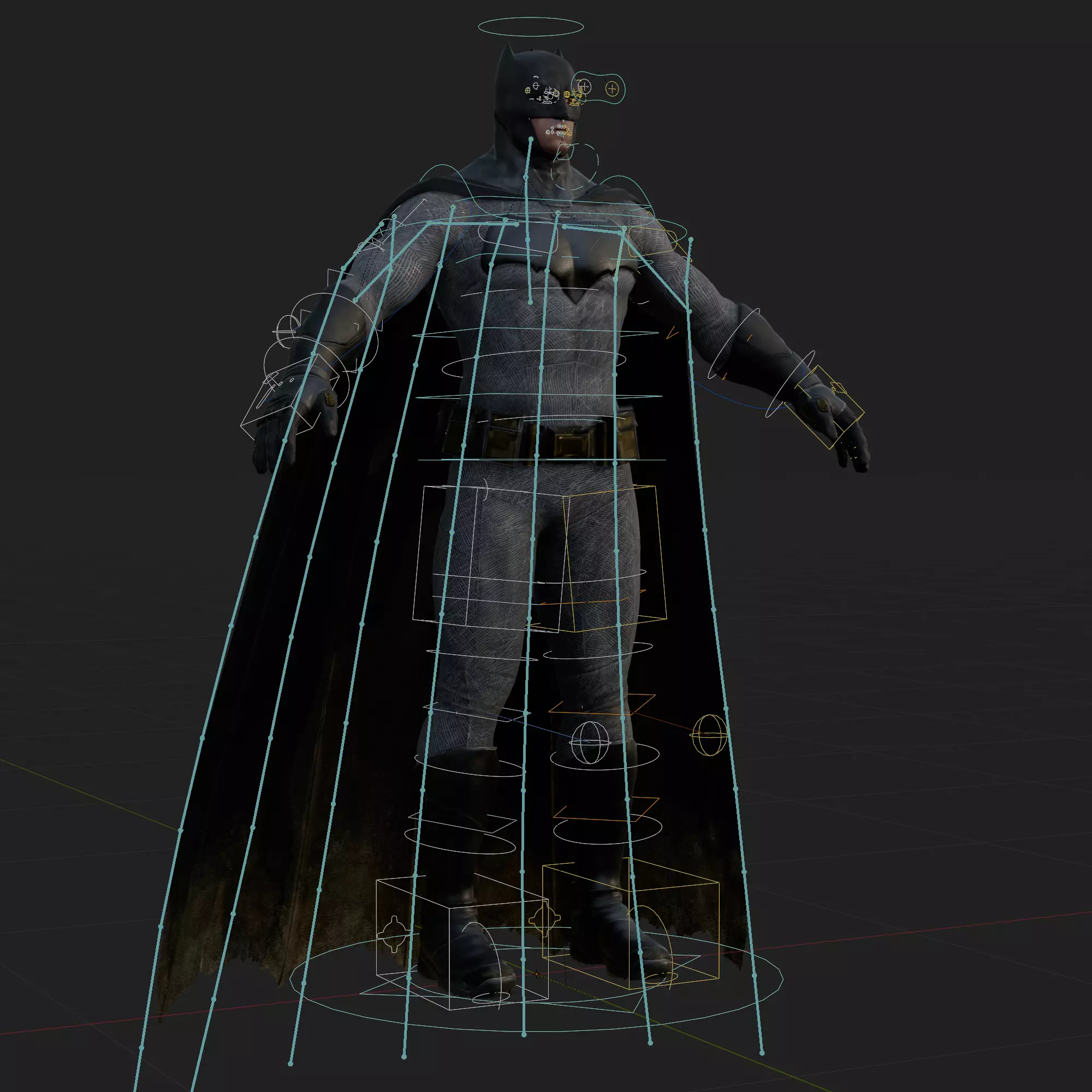 Batman 3D Model Zack Snyder Fully Rigged Cape Blender FBX OBJ Low-poly 3D model_0