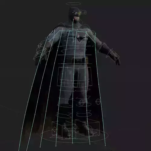 Batman 3D Model Zack Snyder Fully Rigged Cape Blender FBX OBJ Low-poly 3D model