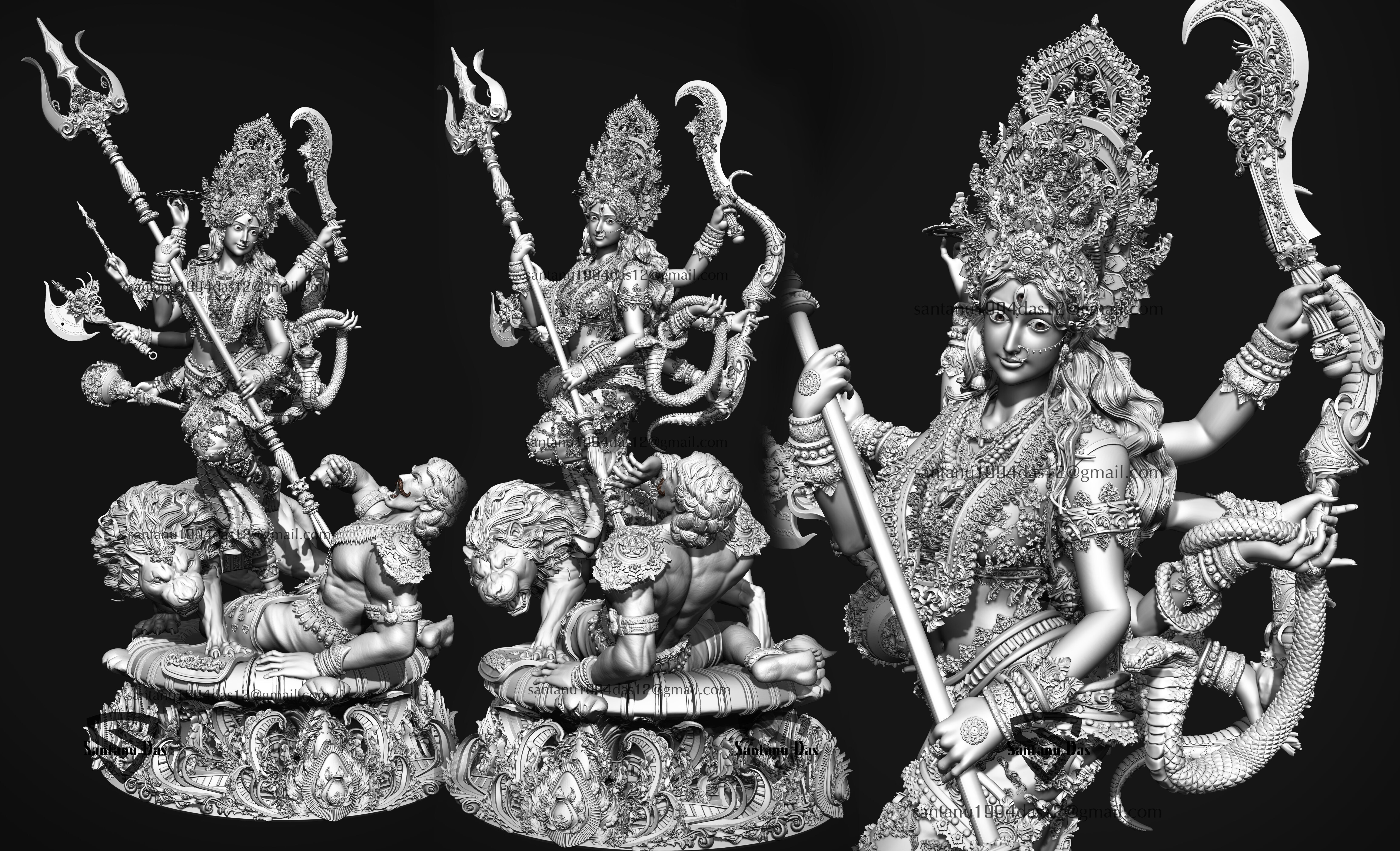 Durga Mata 3d Print STL 3D print model_3